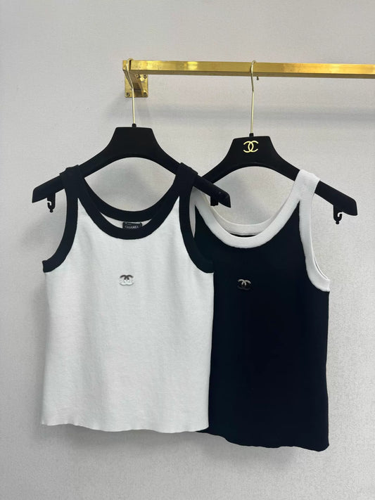 26ss Color-blocked Knitted Camisole