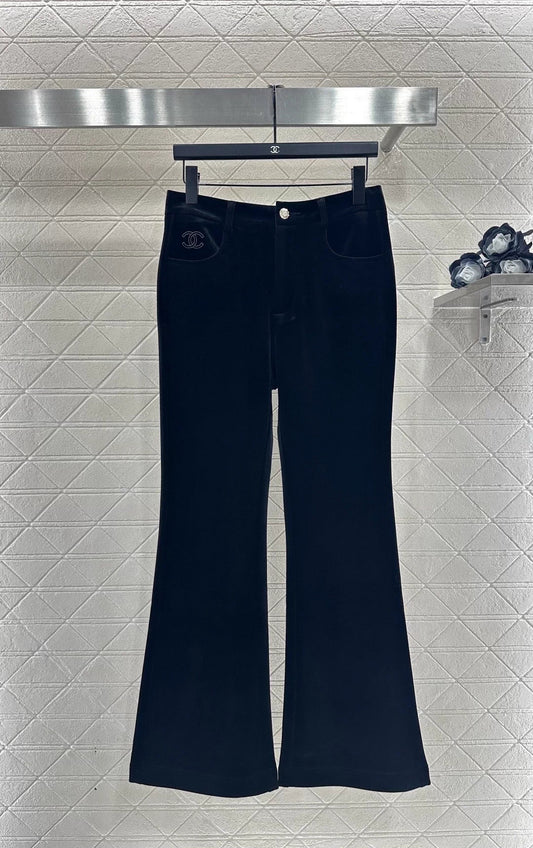 Flared Velvet Retro Trousers