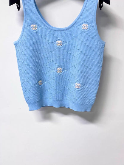 26ss Embroidered logo vest