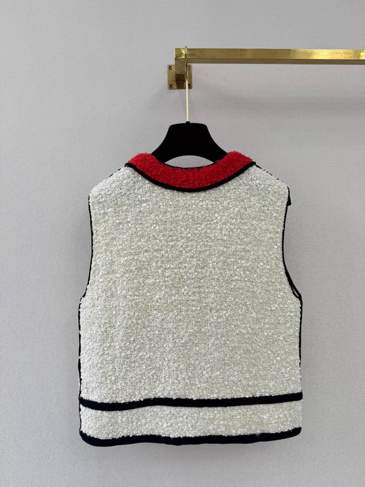26ss V-neck knitted vest