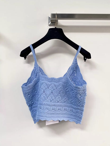 26ss Patterned openwork knitted vest