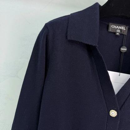 Navy Blue Knit Cardigan