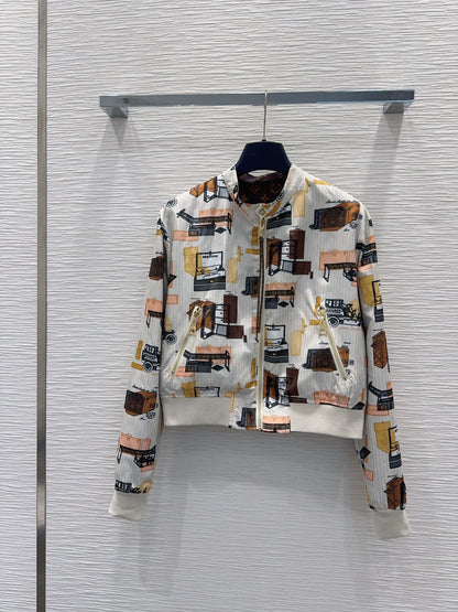 26New Reversible Long-Sleeve Zip-Up Printed Jacket