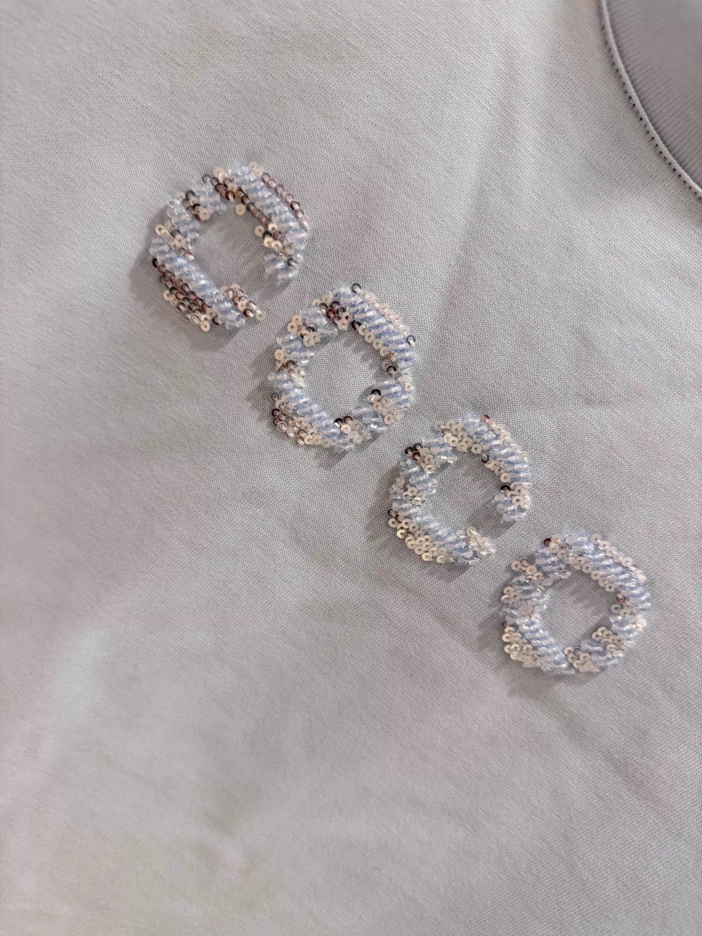26ss Letter Beaded T-Shirt