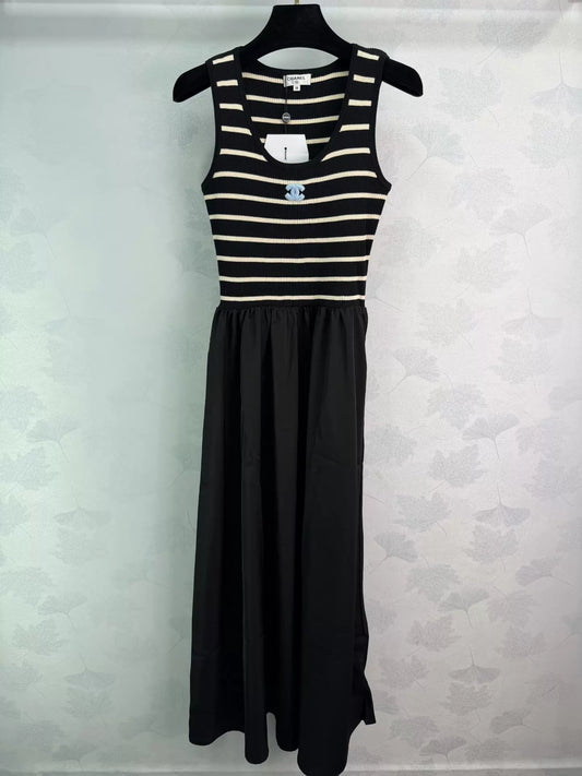 Striped Knit Vest Dress