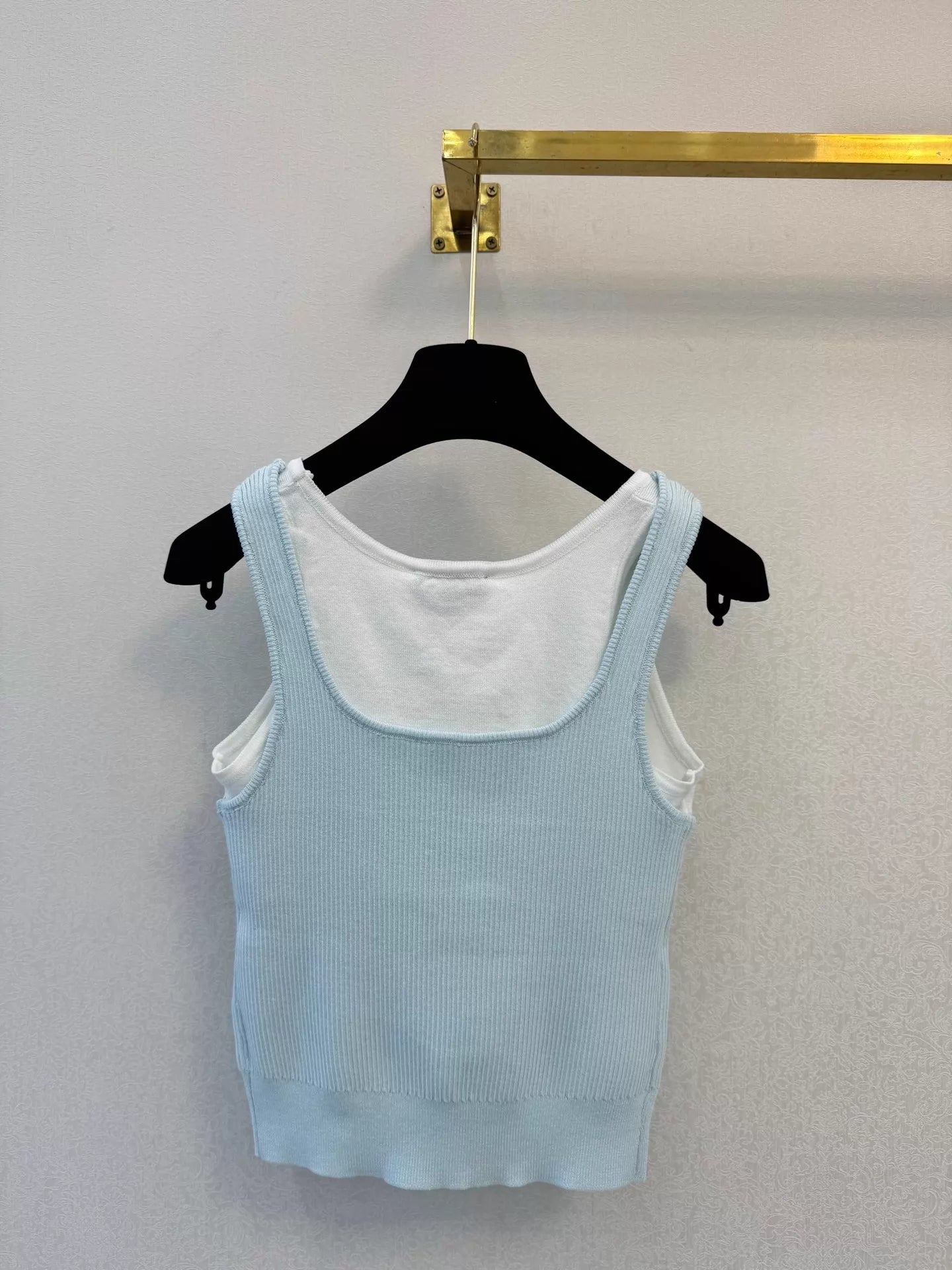 26ss Heart-shaped Rhinestone Knit Vest