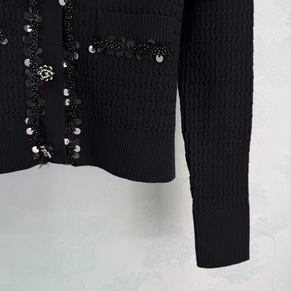Sequined Knit Cardigan