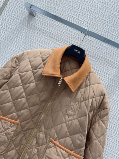 26New Color-Block Quilted Long-Sleeve Padded Jacket