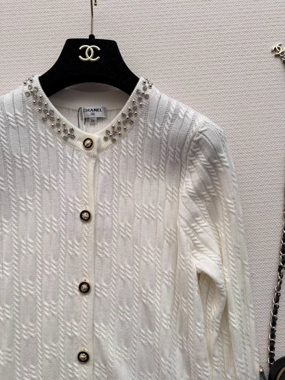 Rhinestone Logo cardigan