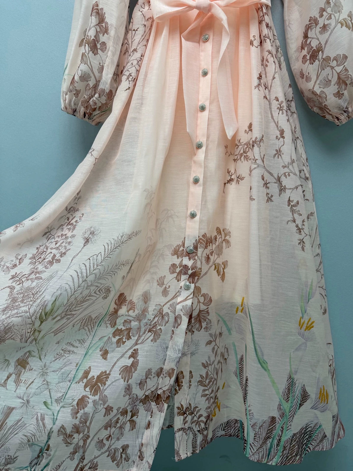 26French-Style Dress with Elaborate Hand-Beaded Floral Embellishments