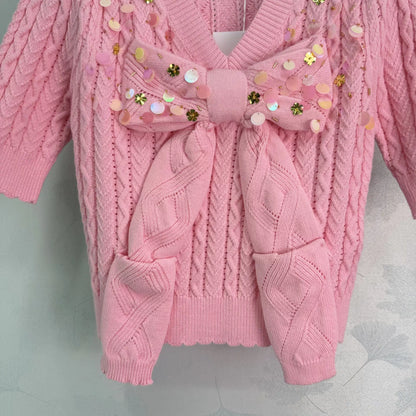 Bow-Tie Knit Sweater