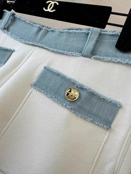 Patchwork Denim Shorts