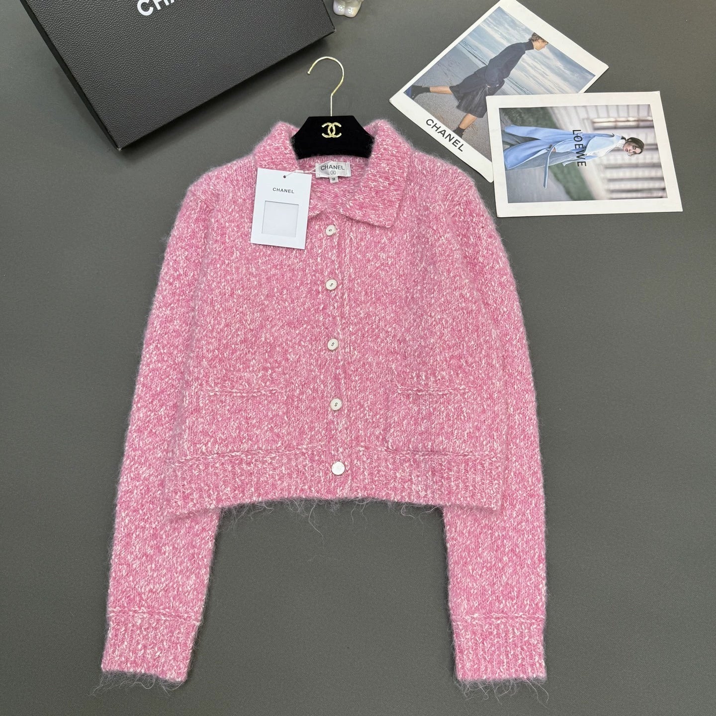 Pocket Single-breasted Lapel Cardigan