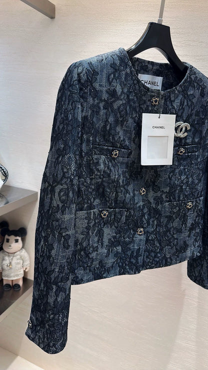 Brooch-adorned jacket
