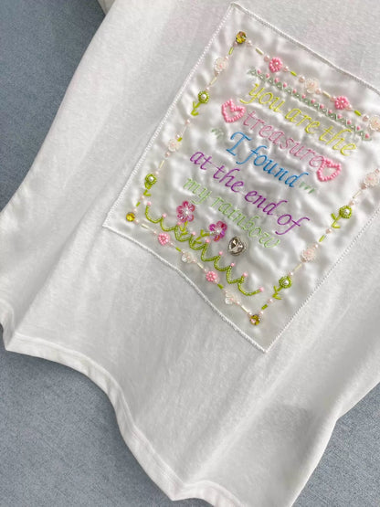 26ss Letter Embroidery T-Shirt