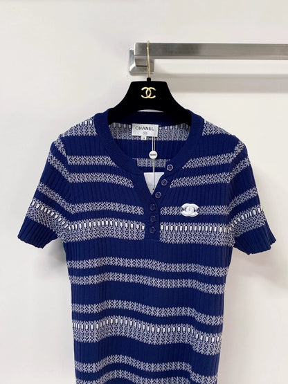 26ss Striped knitted T-shirt