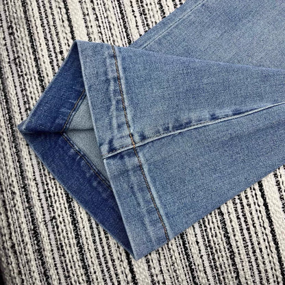 Rhinestone-studded flared jeans