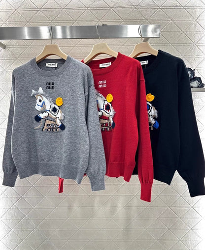 Jacquard Horse-Year Knit Sweater
