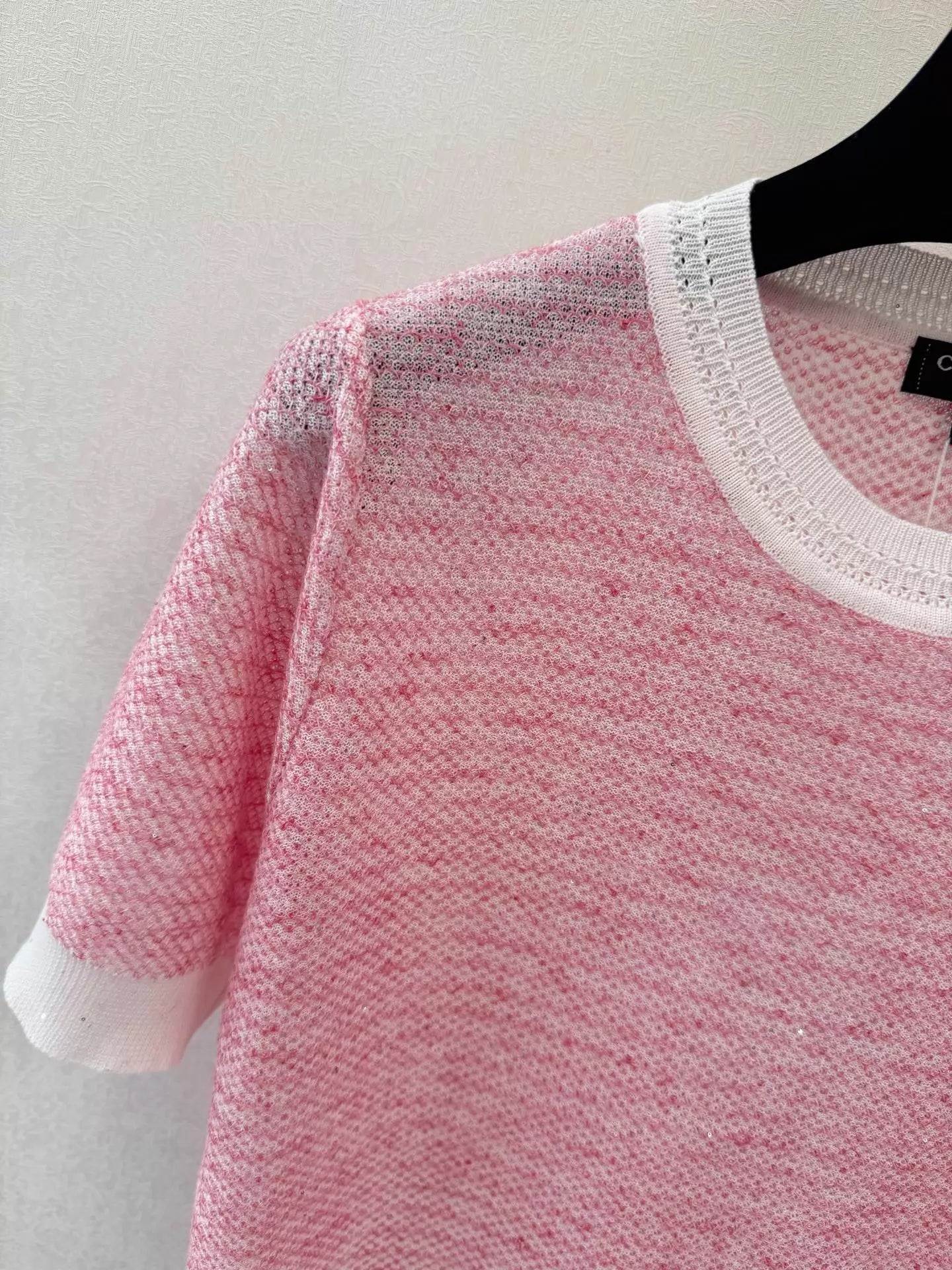 26ss Pink Knit Short-Sleeve T-Shirt