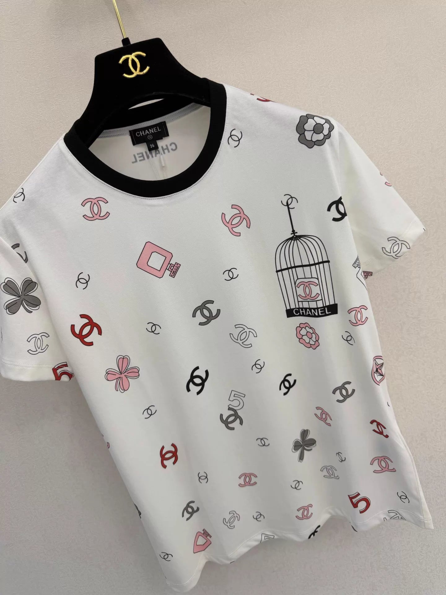 26ss All-over logo print short-sleeved T-shirt