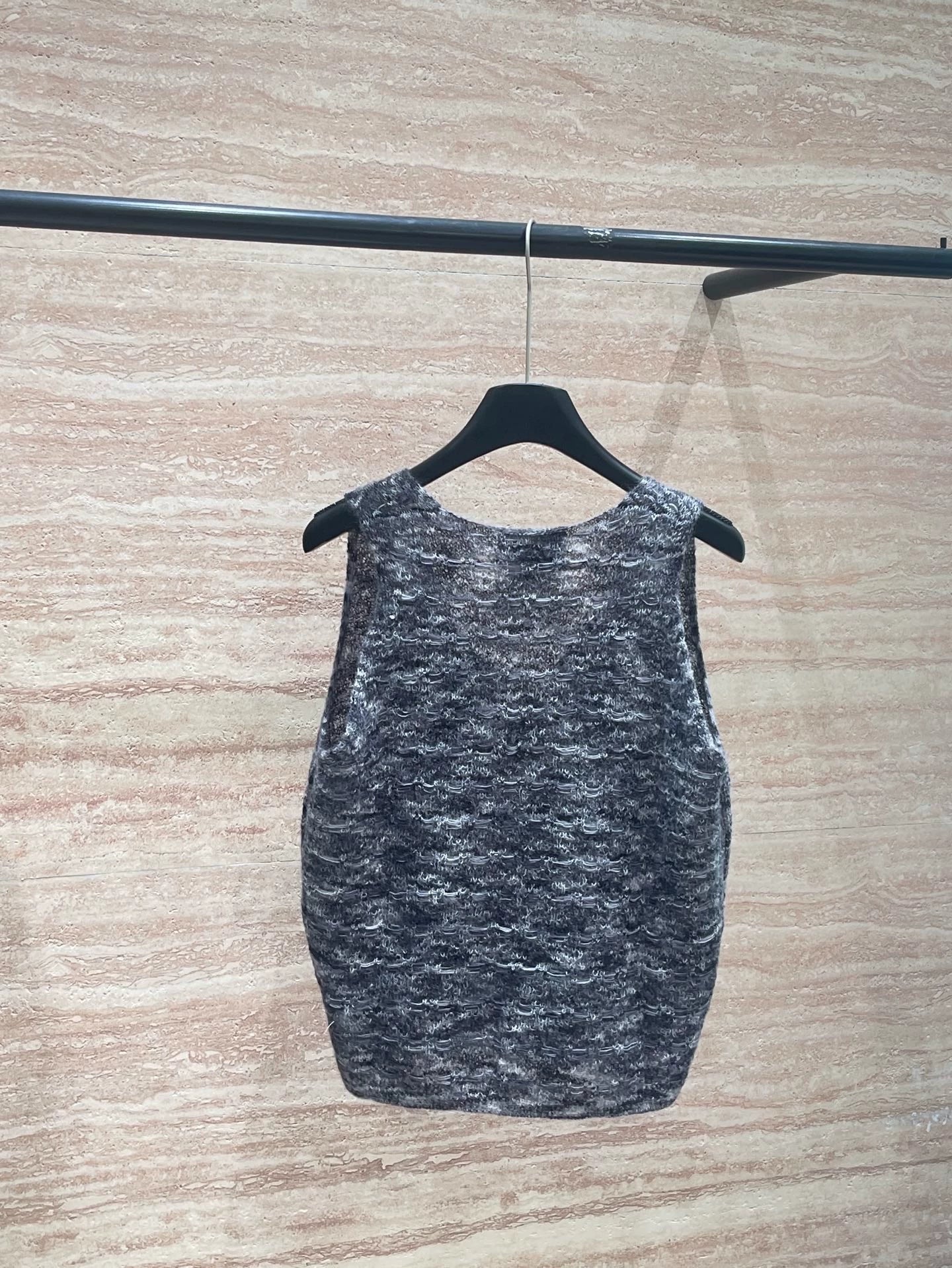 25fw Sea hair V-neck vest (vintage series)