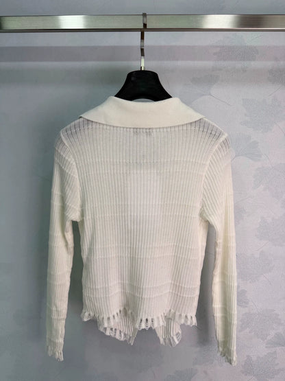 Chanel / 26 Early Autumn New Collared Long-Sleeve Knit Cardigan