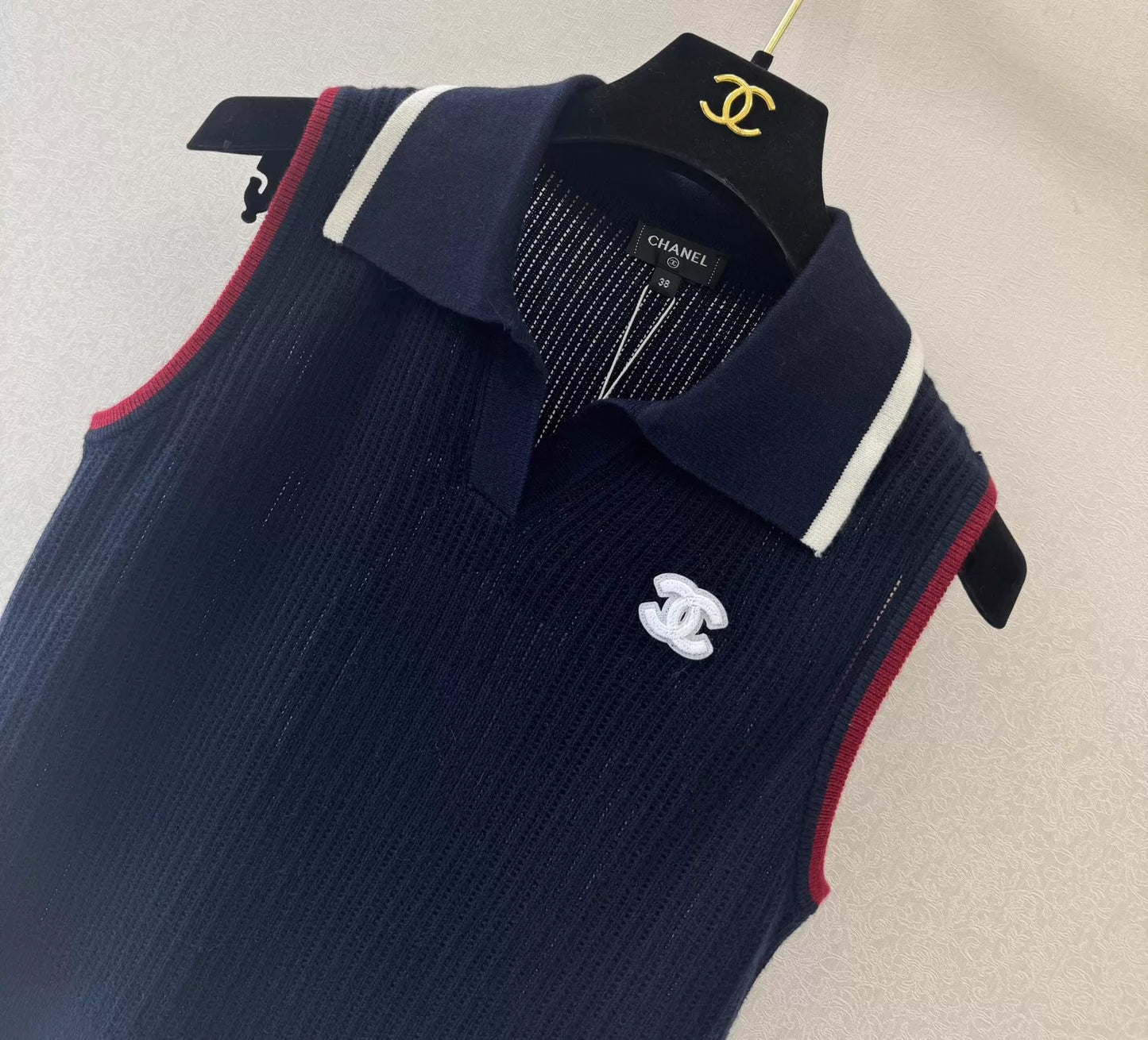 26ss Color-blocked polo vest