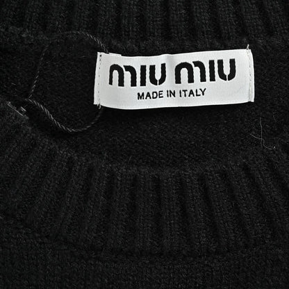 25fw Letter jacquard round neck sweater