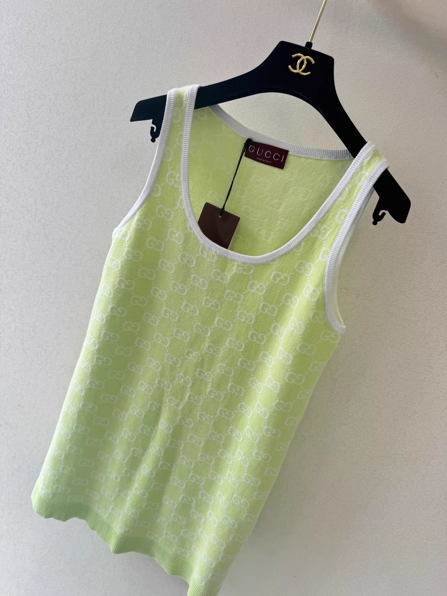 Double G monogram knit vest dress