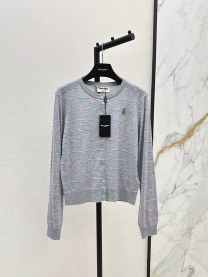 25fw Striped knitted cardigan