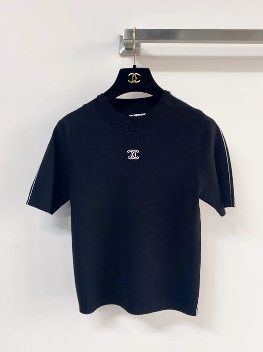 26ss Logo Embroidered Knit T-shirt