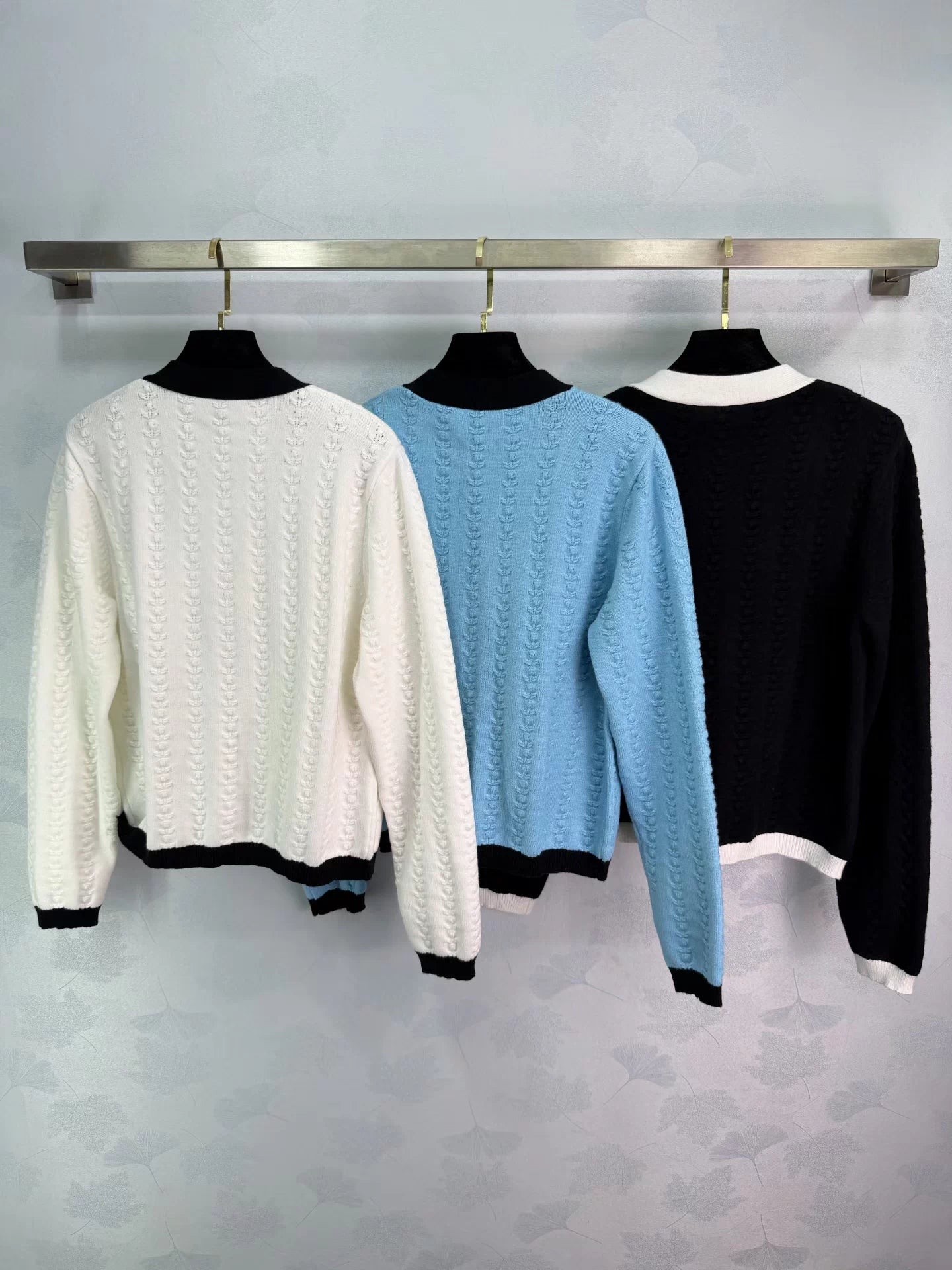 V-neck cable knit cardigan