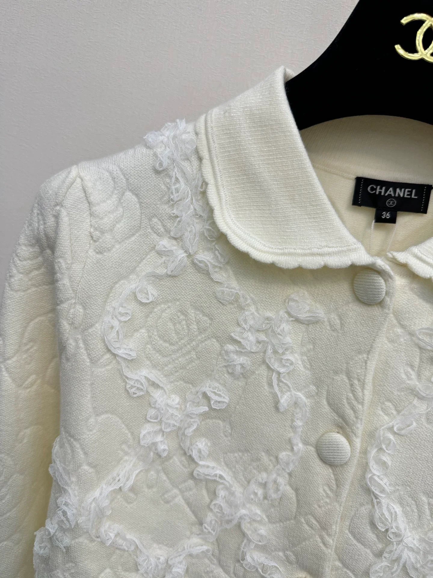 White knitted cardigan