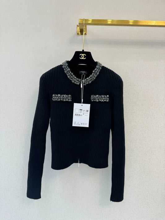 Black knitted cardigan