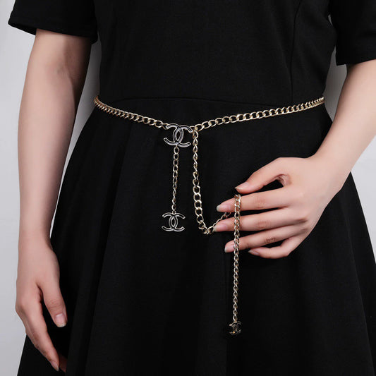Gold chain waist chain