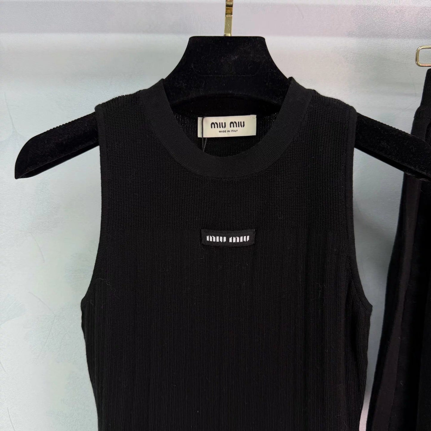 leeveless vest + pleated skirt set