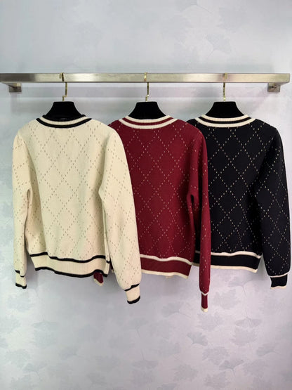 Diamond Pattern Knit Cardigan