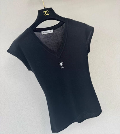 26ss Embroidered Knit T-shirt