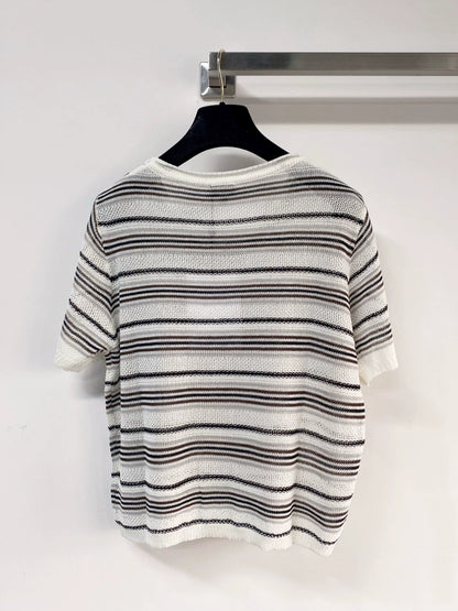 26ss Striped knit T-shirt