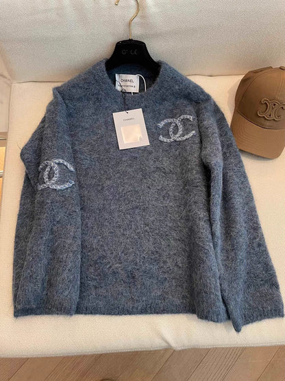 Haze Blue Crew Neck Sweater