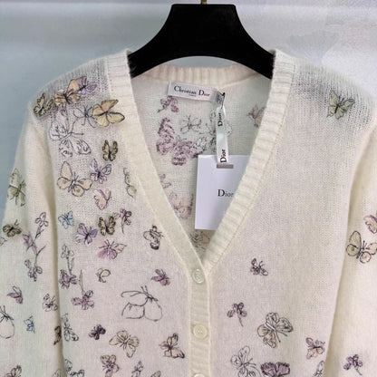 Butterfly Embroidered Knitted cardigan