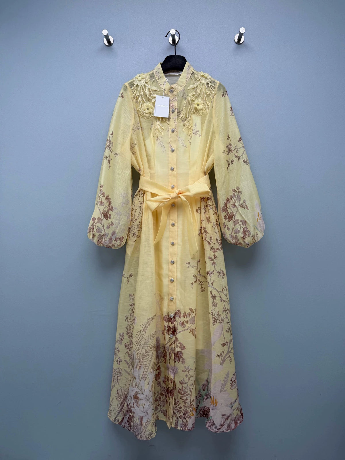 26French-Style Dress with Elaborate Hand-Beaded Floral Embellishments