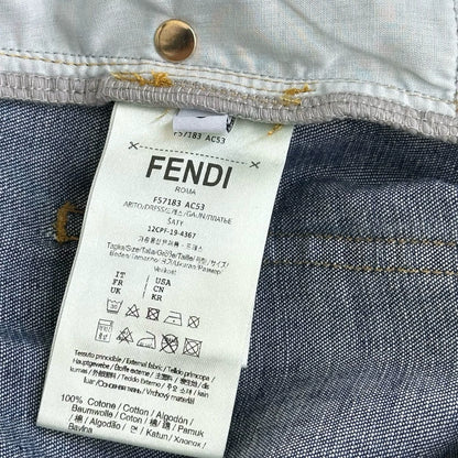 Fendi/26New ArrivalPaneled Straight-Leg Denim Trousers
