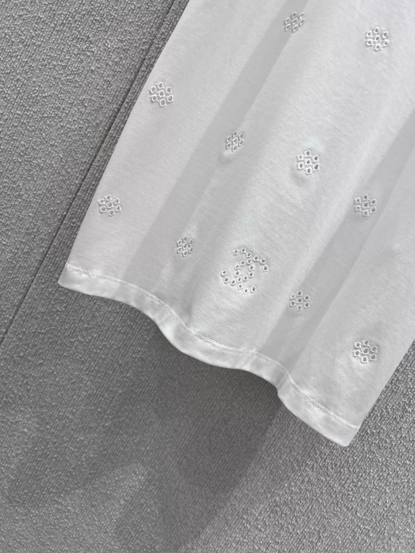 Openwork Floral Embroidery T-Shirt