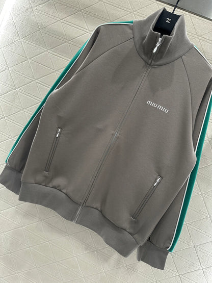 Stand-up collar woven casual jacket