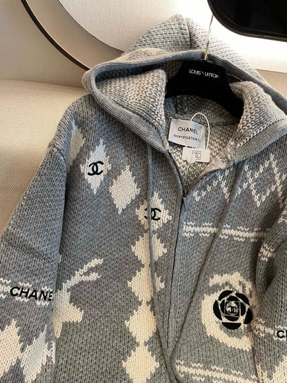 Hooded Zip-Up Sweater