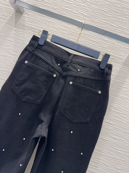 26New Hand-Beaded Denim Jeans