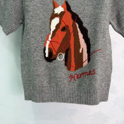 Pony Head Short-Sleeve Sweater