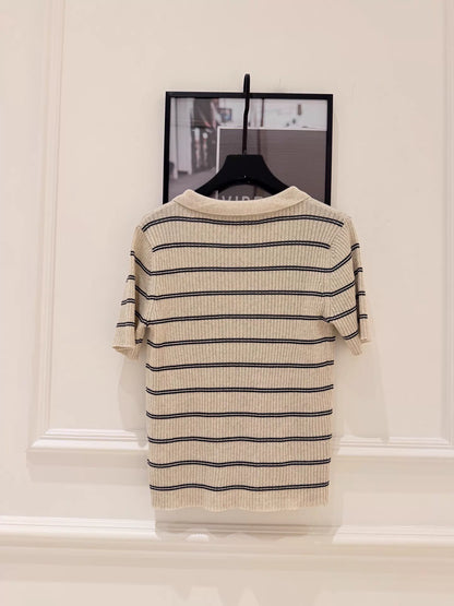 26ss Striped Knit Polo Shirt