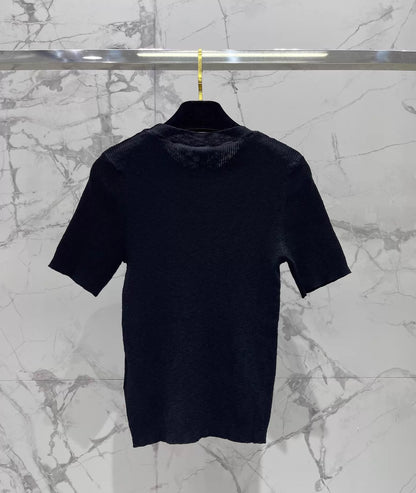 26ss Crew Neck Double C Knit T-Shirt